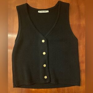 Abercrombie & Fitch Black Button-Up Vest
